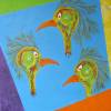 16 'Paradijsvogels' acryl op doek, 100x100